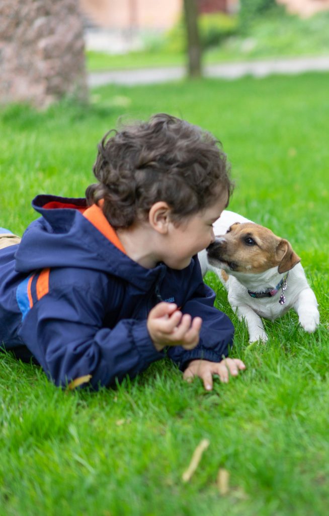 Boy with dog.